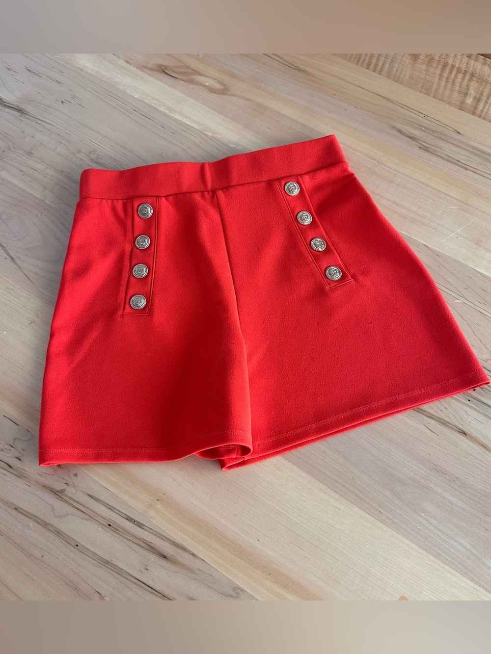 H&M red high waist shorts S